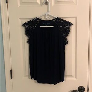 Draper James lace shoulder top